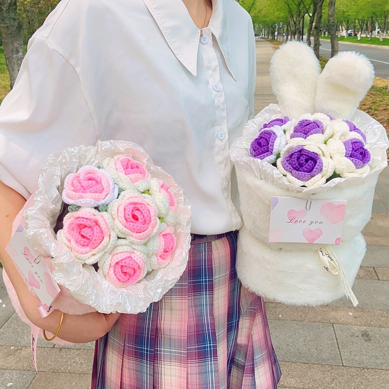 Hand Knitted Flower Bouquet 3 styles