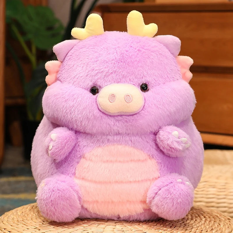 Funny Dinosaur And Pig Hybrid Plush Toys 30cm - Blue/Green/Pink/White/Yellow/Purple/Brown