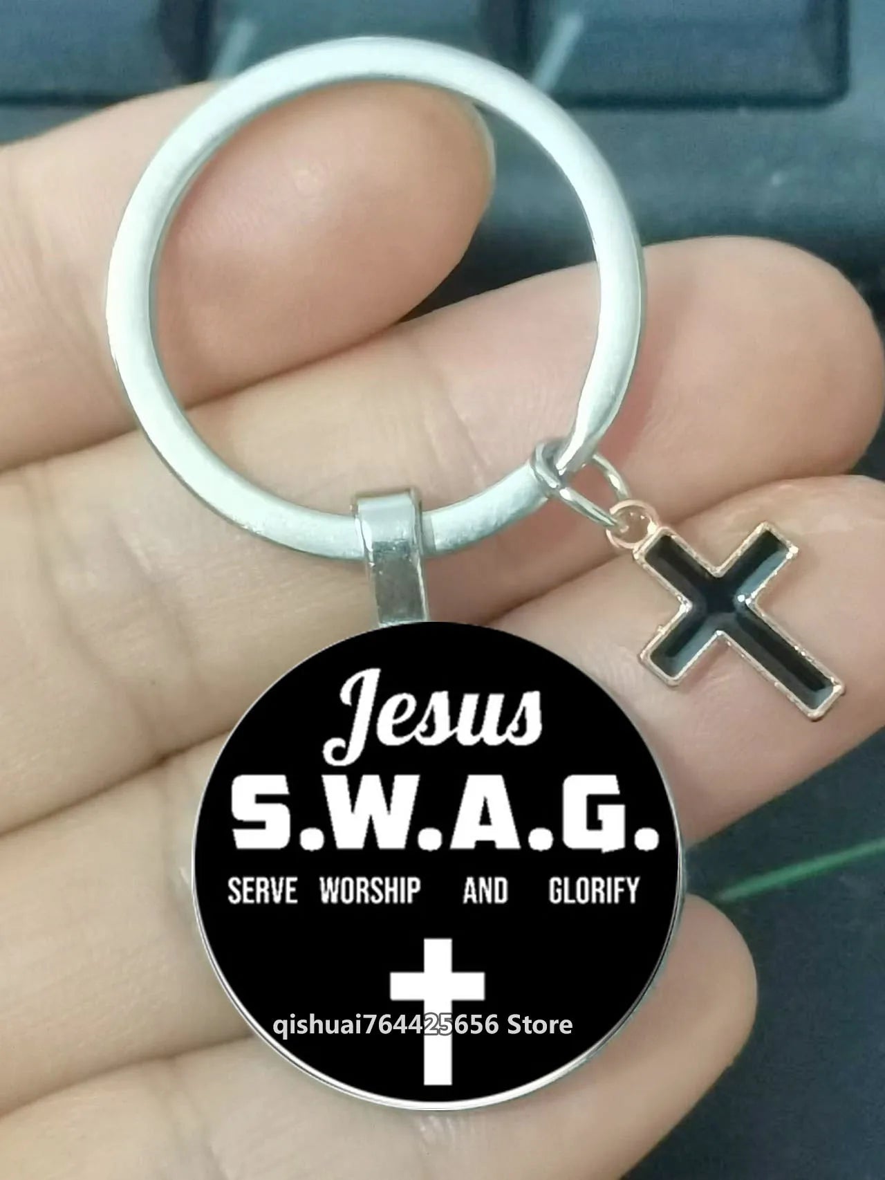 Keychain With The Bible Verse /Religious Message And The Cross  - 22  Styles