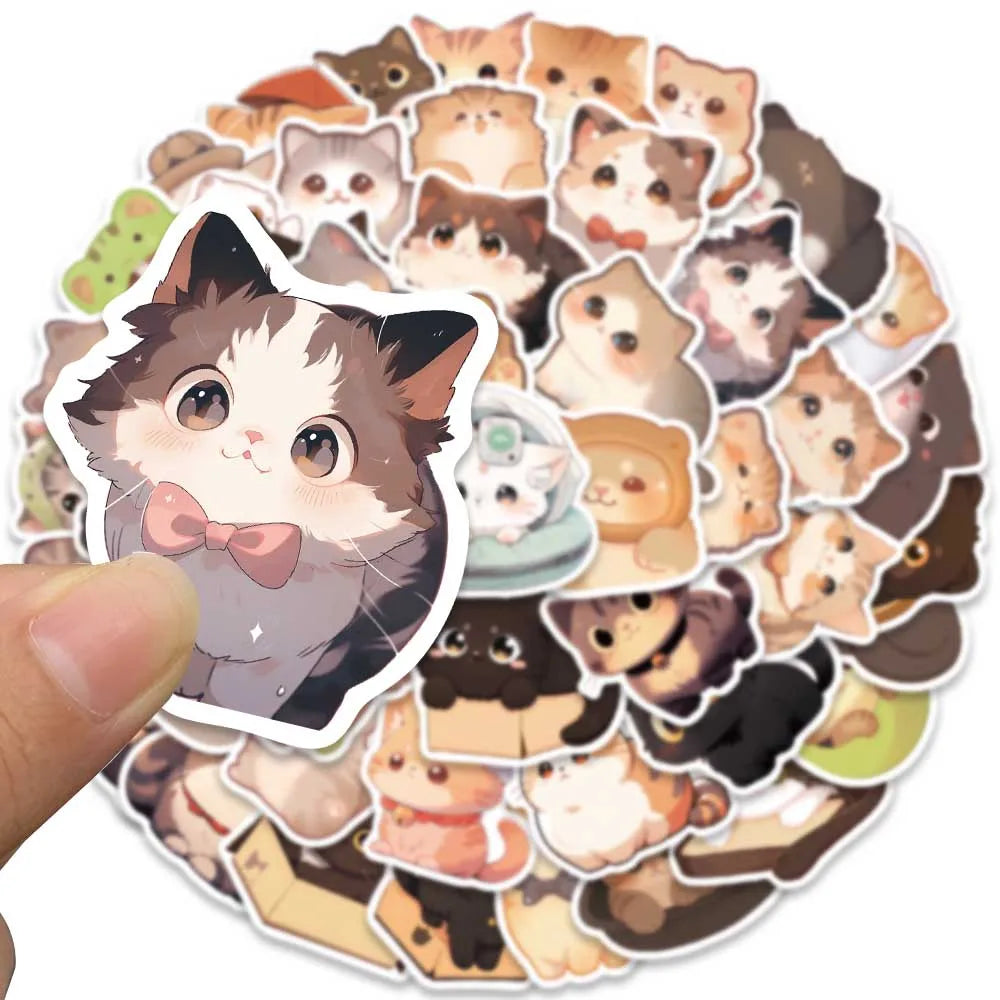 50 pcs Cute/Kawaii Cat Stickers