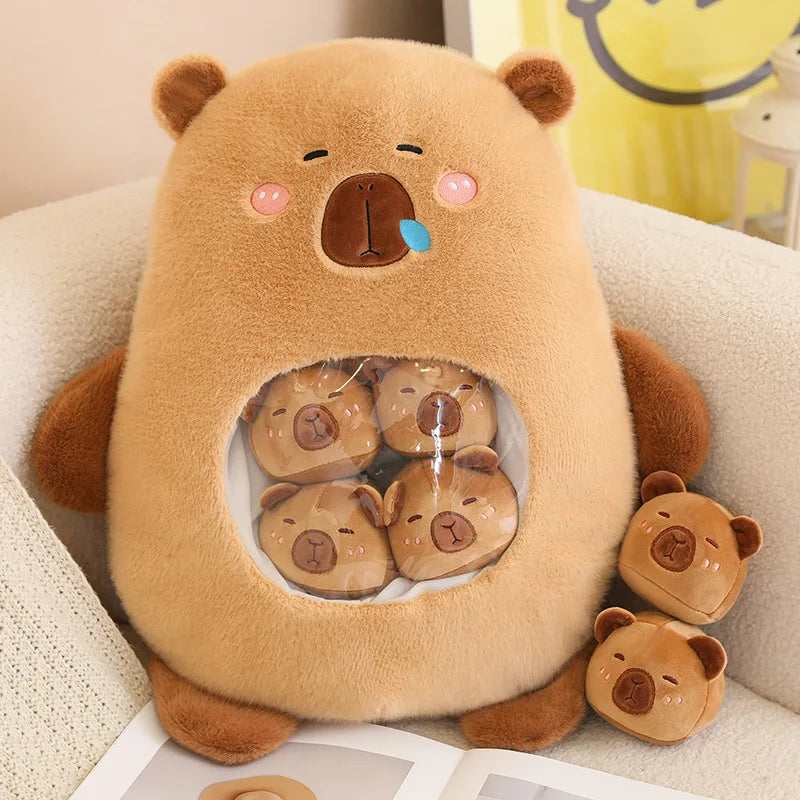 A Bag of pcs Capybara Plushies Mini Pillow Plush Toys 40x45cm Pink/Brown