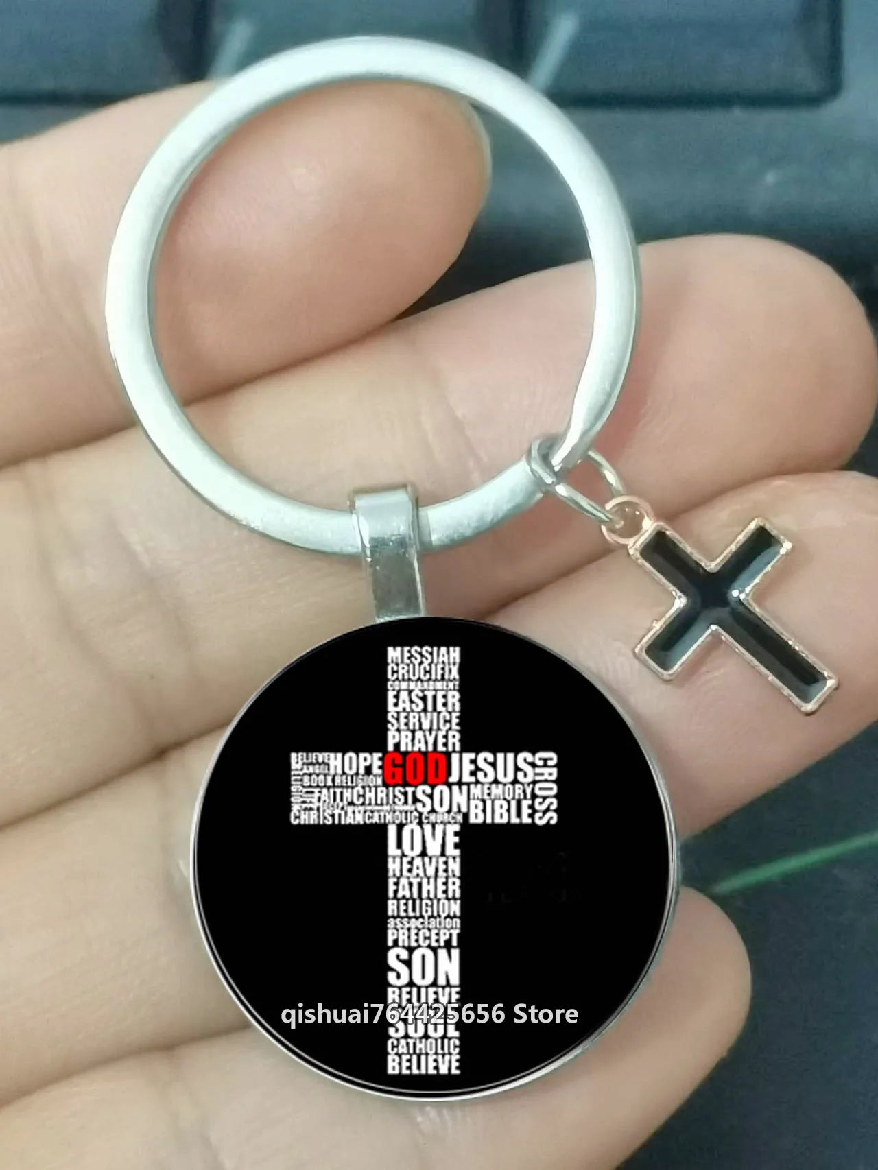 Keychain With The Bible Verse /Religious Message And The Cross  - 22  Styles