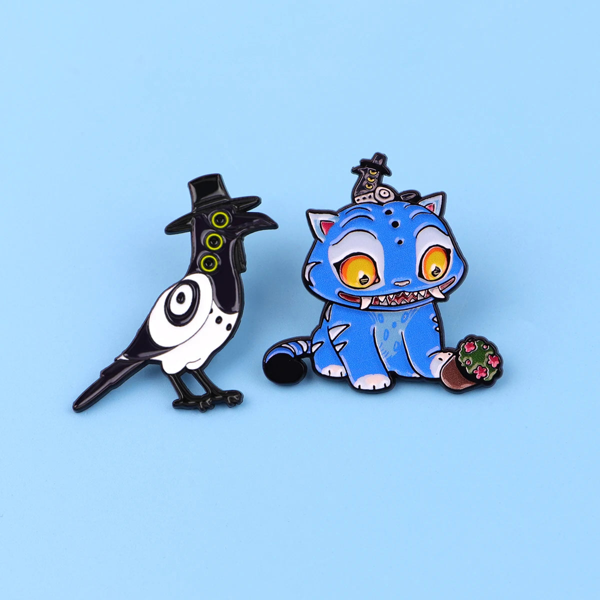 Cute/Kawaii K-Pop Demon Hunters Pins - Derpy(Tiger)/Sussie(Magpie)/Huntrix