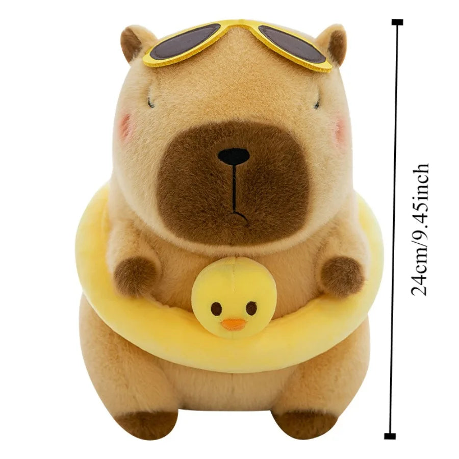 Cute Capybara With Beach Wear (Hat/Shirt/Swim Ring) Plush Toys 24cm - 3 Styles