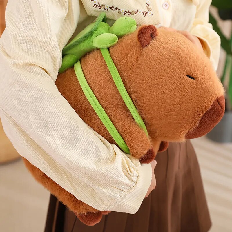 Cute Capybara With Green Bag Plush Toys 23/33/45cm