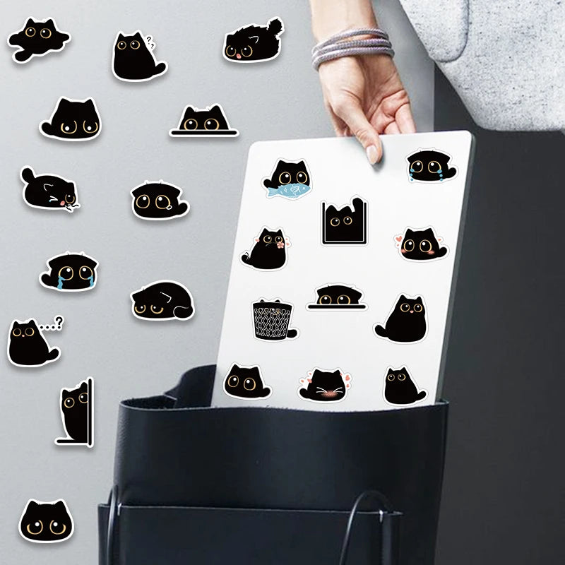 40/80 pcs Cute/Kawaii Black Cat Stickers