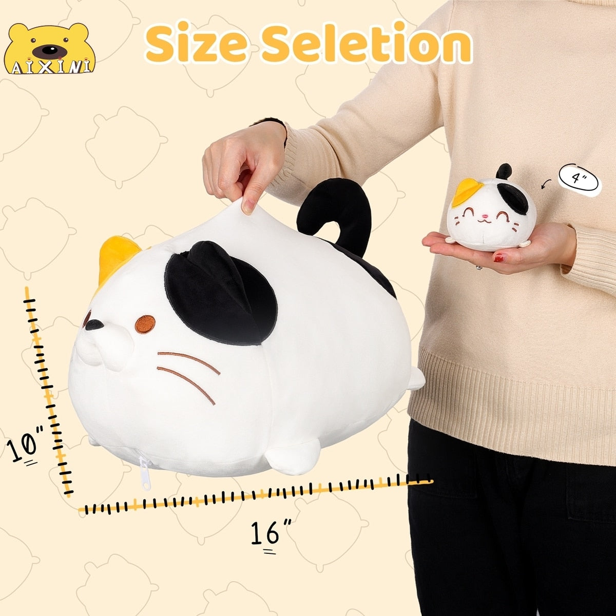 Cat/Bee/Panda Mother With 4 Babies Plush Toys - 5 Choices