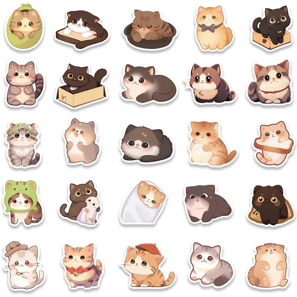 50 pcs Cute/Kawaii Cat Stickers