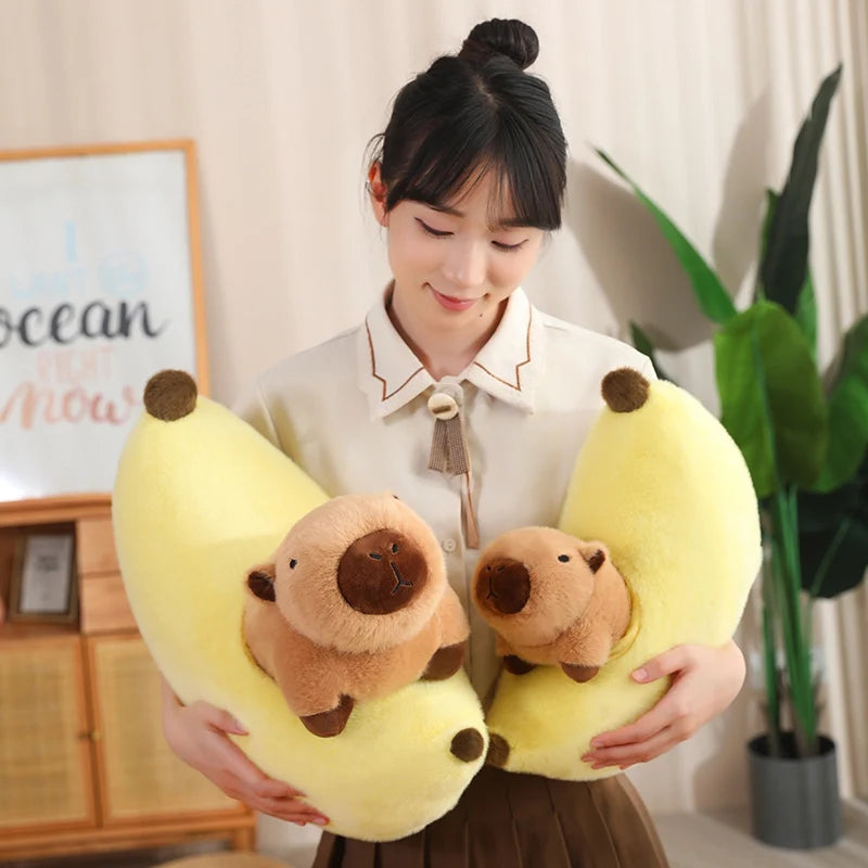 Cute Capybara With Avocado/Banana/Carrot/Strawberry Plush Toys 35/45cm