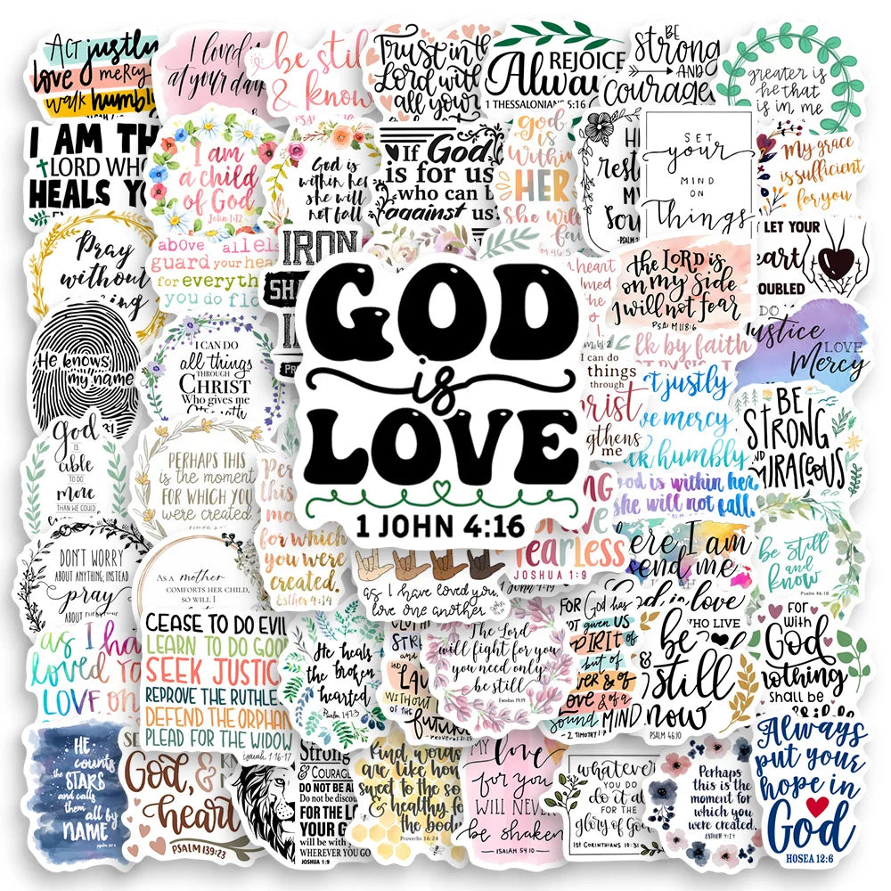 64pcs Stickers (Bible Verse/Religious/Christian) Texts