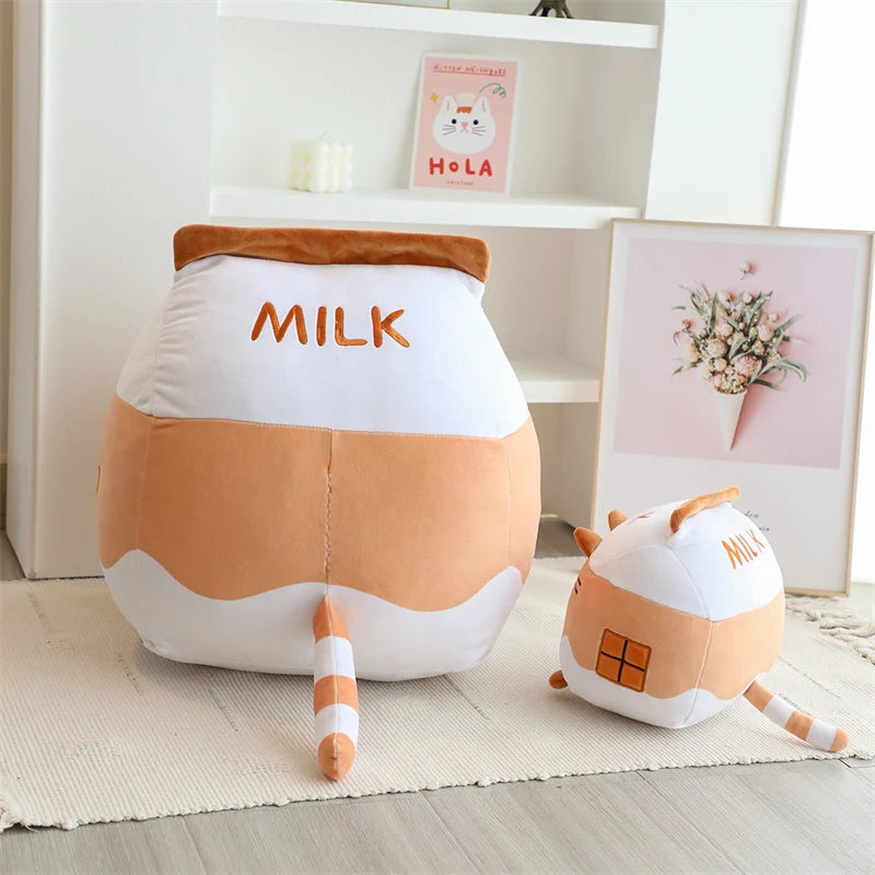 Cute Milk Carton Plush Toys 16cm/25cm/33cm- Brown/Pink