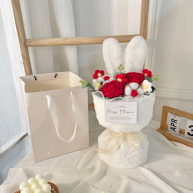 Cotton Rope Handmade Flower With Rabbit Ears Bouquets -4 Styles