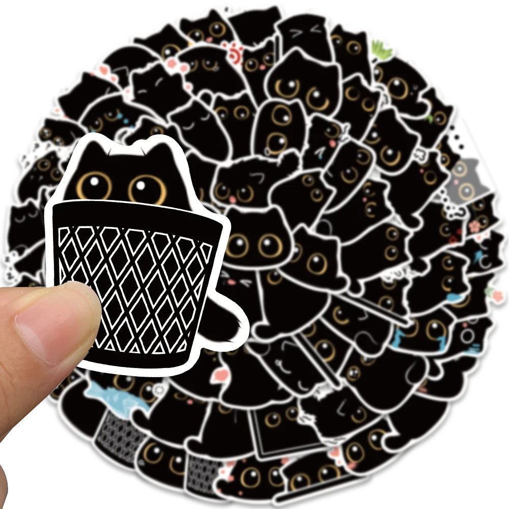 40/80 pcs Cute/Kawaii Black Cat Stickers