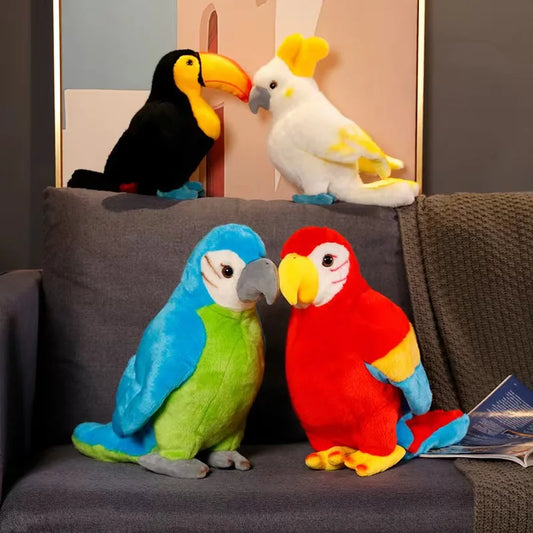 Bird (Lifelike Parrot/Toucan) Plush Toys 25cm/35cm - 4 Styles