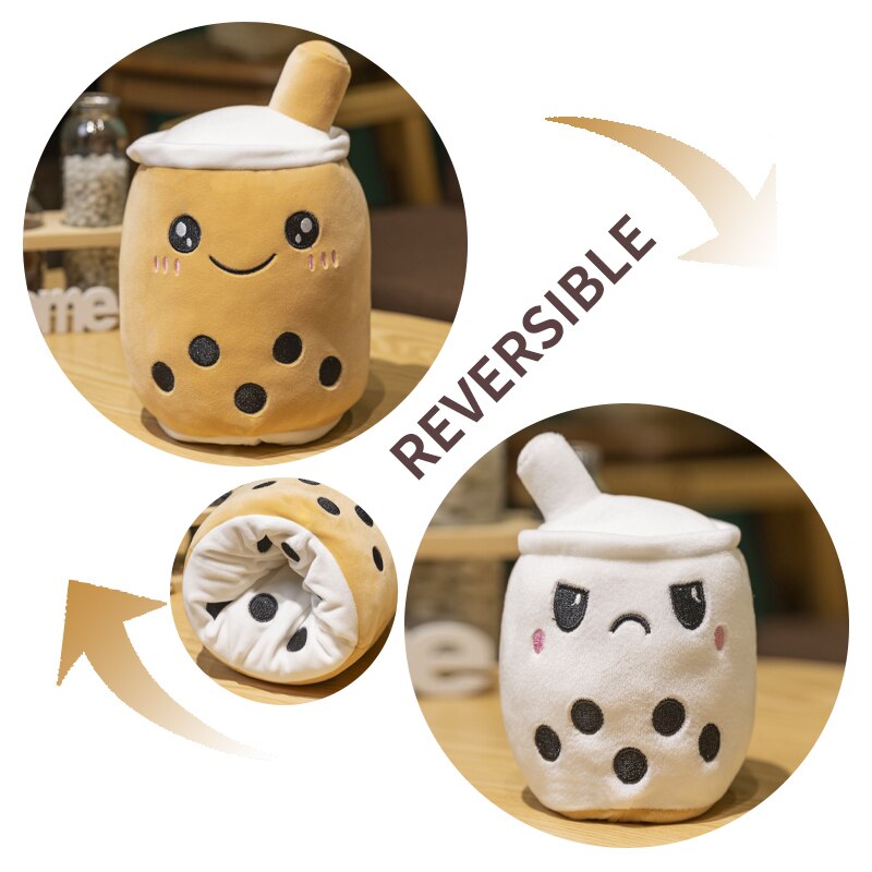 Reversible Bubble Milk Tea Plush Toys 15cm/25cm