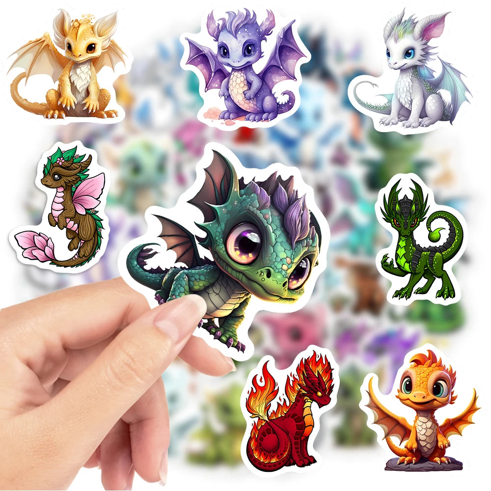 50 pcs Cute/Kawaii Dragon Stickers