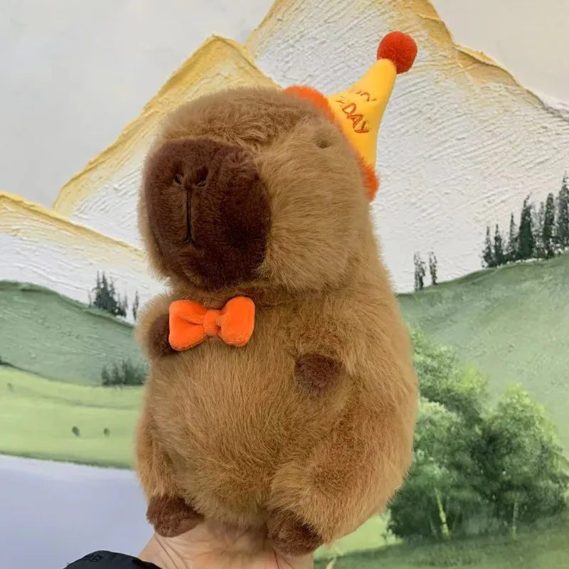 Cute Capybara With Happy Birthday Hat Plush Toys 23/33cm