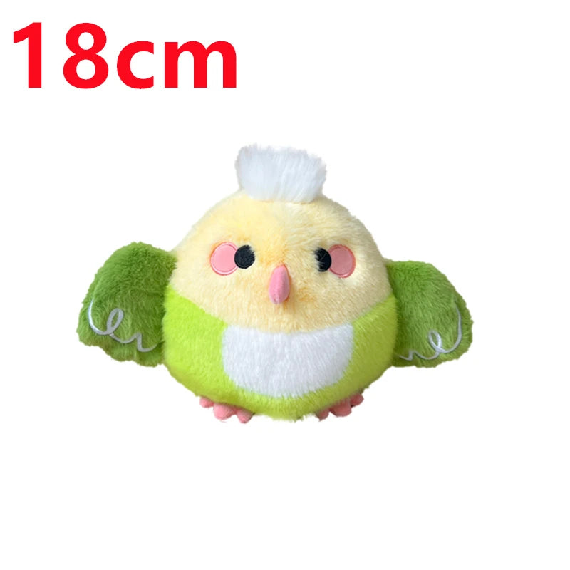 Cute Bird Plush Toys 18cm and Plush Keychains 10cm - Purple/Blue/Green/Black