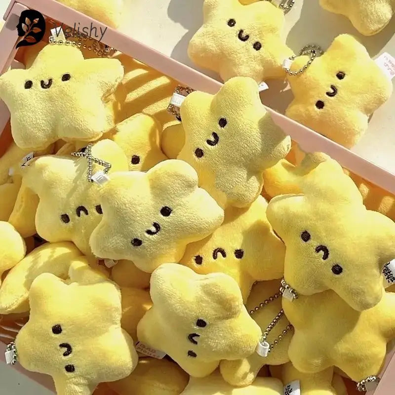 Cute Yellow Star Plush Keychains