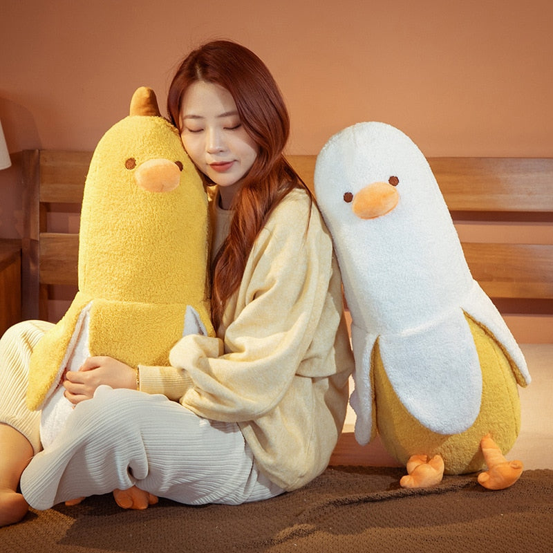 Funny Banana With Duck Plush Toys 50/70/90cm - (White/Green/Yellow)