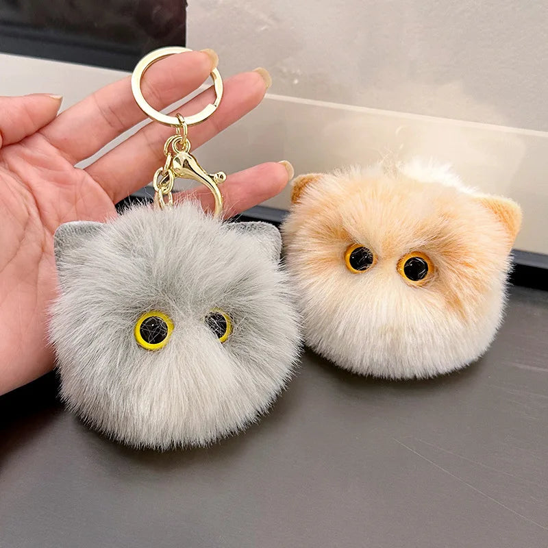 Cute Cat Plush Keychains - Black/White/Orange/Grey