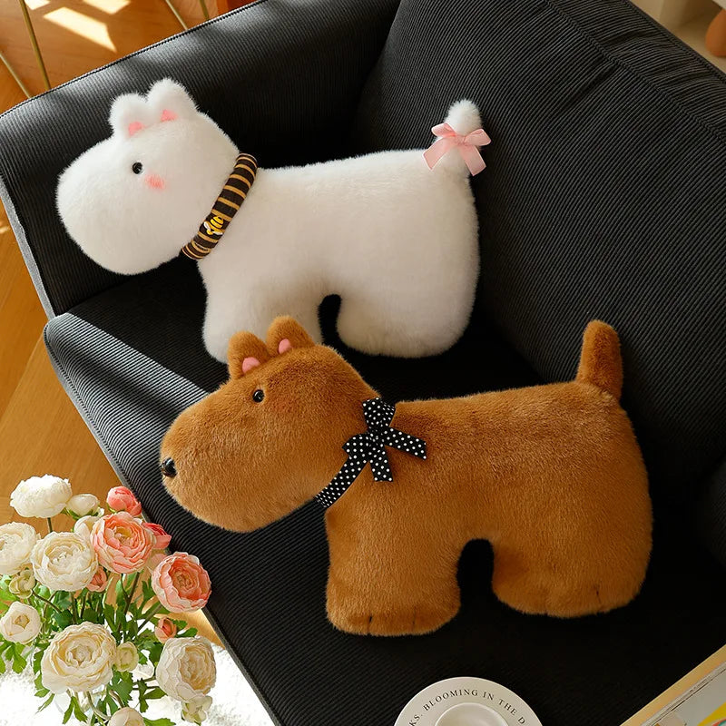 Cute Dog Pillow Plush Toys 50cm - White/Brown