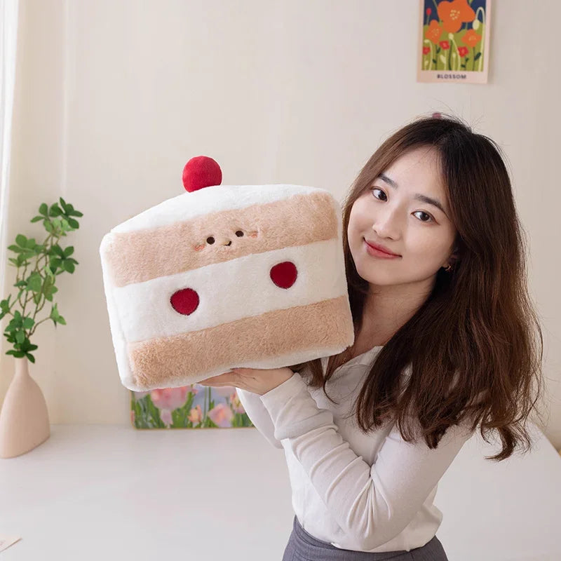 Cute Food Series (Cake) Plush Toys 30x25cm - Brown/Green/Pink