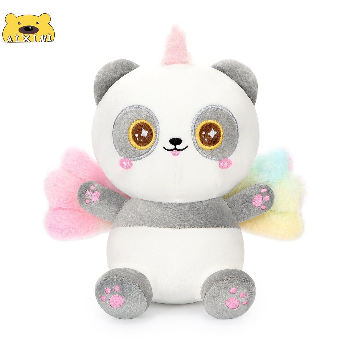 Animal ( Panda/Cat/Axolotl) With Rainbow Wing Plush Toys 25cm - 5 Styles