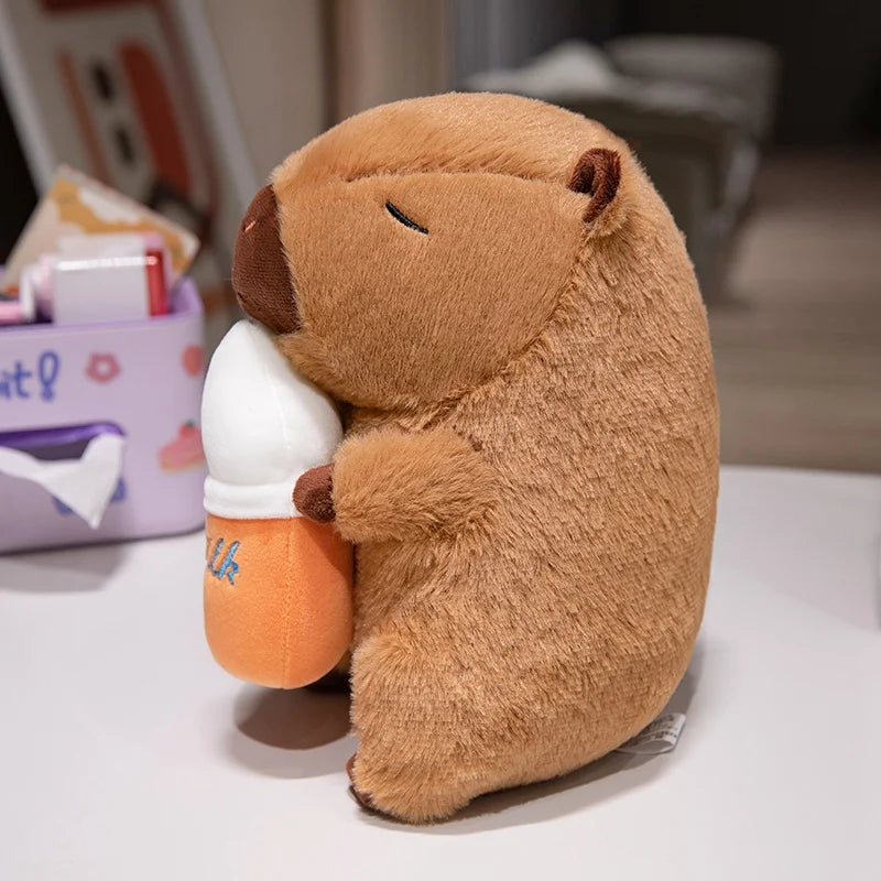 Cute Capybara With Milk Plush Toys 23/35cm