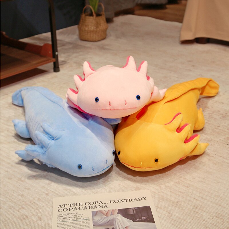 Cute Axolotl Plush Toys 45cm/80cm - Black/Blue/Yellow/Pink/Grey