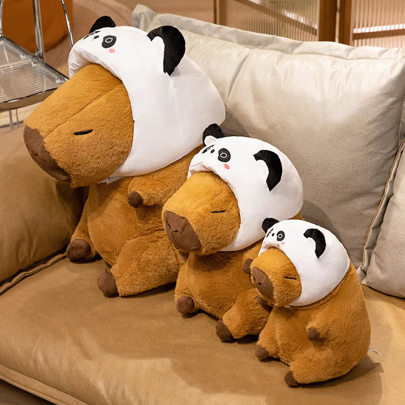 Cute Capybara With Animal/Fruit Hat Plush Toys 25/35/45cm - 4 Styles