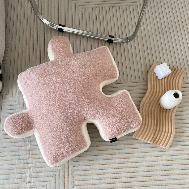 Jigsaw Puzzle Pillow Plush Toys 55cm - Brown/Pink/Yellow/Green/White/Black