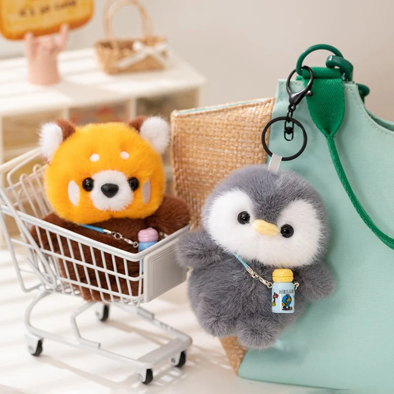 Cute Animal (Sloth/Capybara/Red Panda/Elephant/Penguin) Plush Keychain 12cm