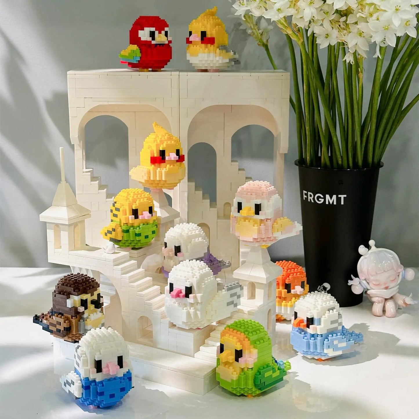 12Pcs/Set Cute Bird Mini Building Blocks