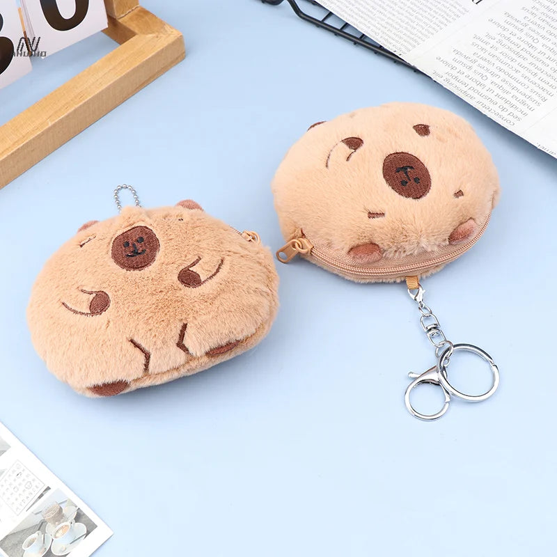 Cute Capybara Coin Purse Plush Keychains -  2 Styles