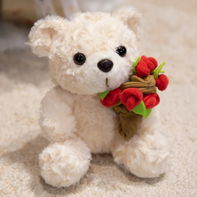 Teddy Bear With Rose/Christmas Hat/Bouquet/Graduation Plush Toys 17cm
