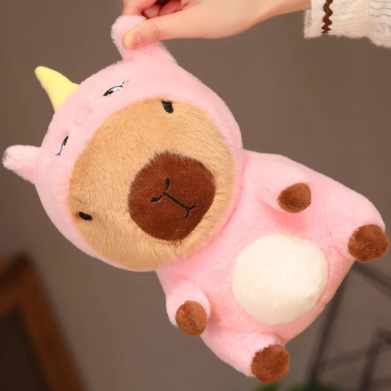 Cute Capybara With Animal (Bear/Duck/Unicorn/Rabbit/Dog) Dress Up Plush Toys 25/30/40cm