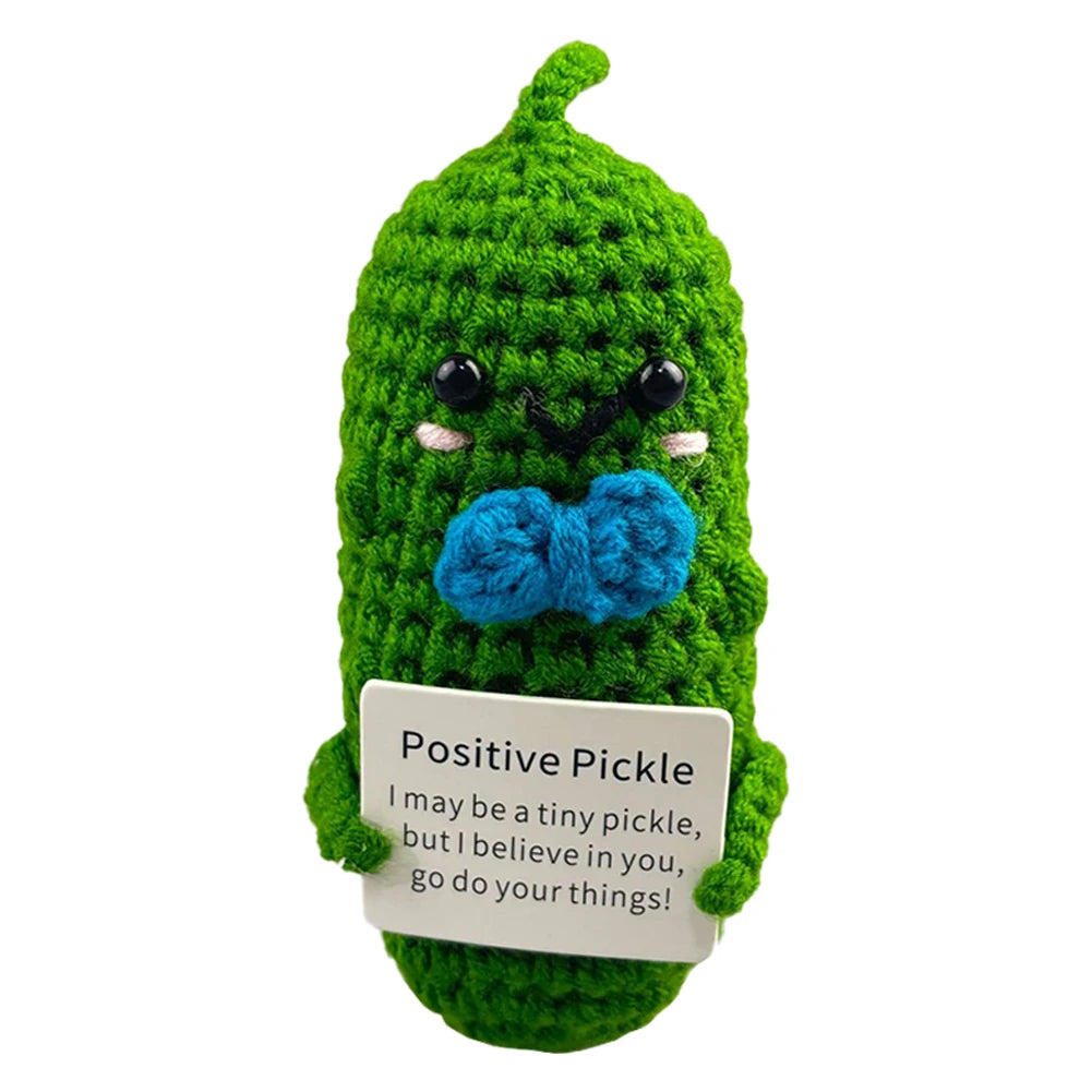 Handmade Knitted Pickle/Pineapple/ Avocado/Potato With Positive Message - 11 Styles