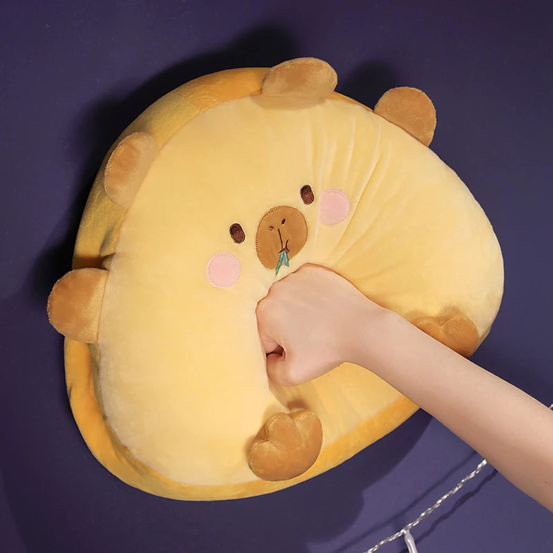 Cute Capybara Hand Warmer Pillow Plush Toys With/Without Blanket -Orange/Pink/Brown