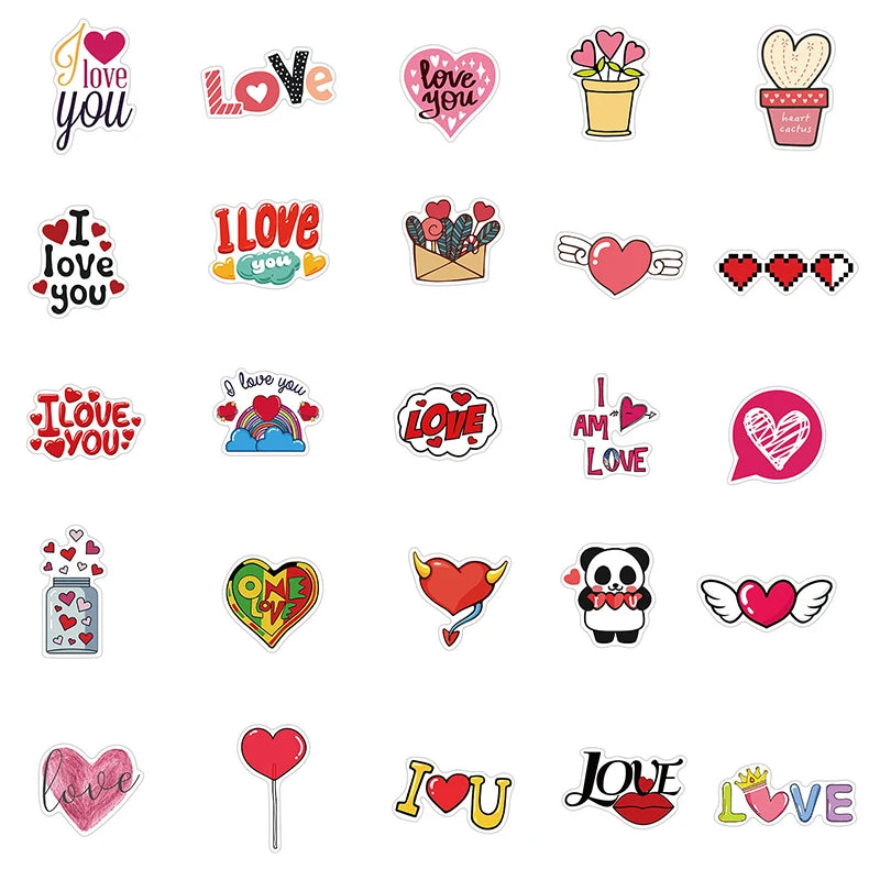 50 pcs Cute/Kawaii Love Stickers