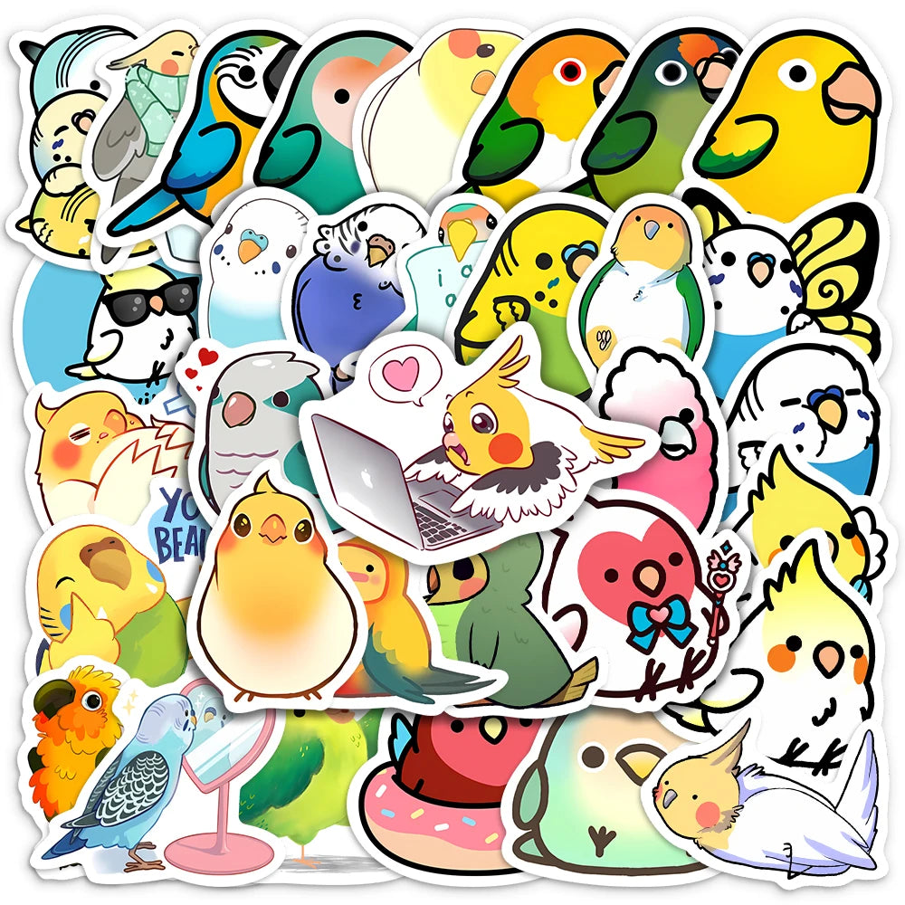 50 pcs Cute/Kawaii Bird Stickers