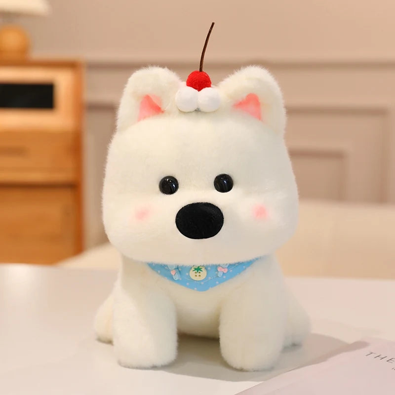 Cute Dog (West Highland White Terrier) With Scarf Or Party Hat Plush Toys 25cm - 10 Styles