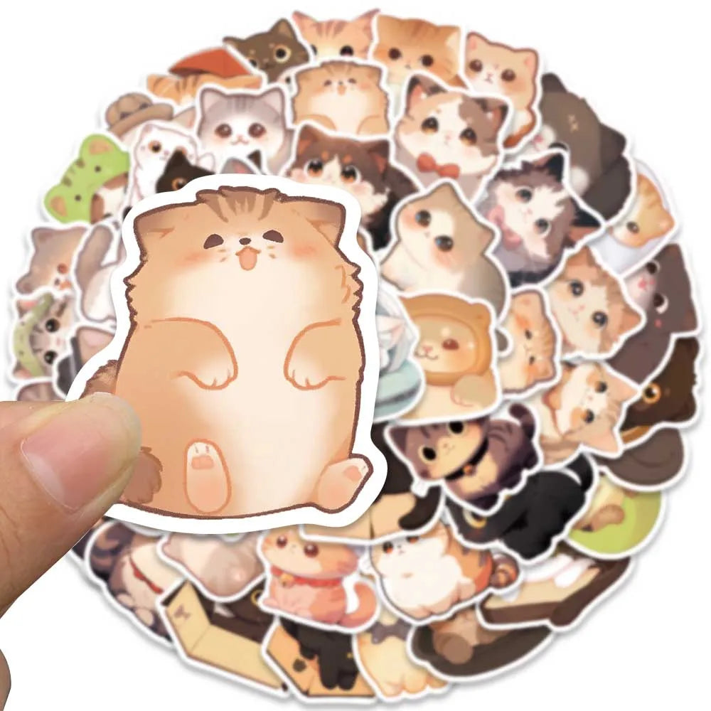 50 pcs Cute/Kawaii Cat Stickers