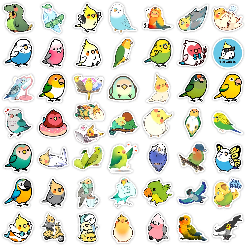 50 pcs Cute/Kawaii Bird Stickers