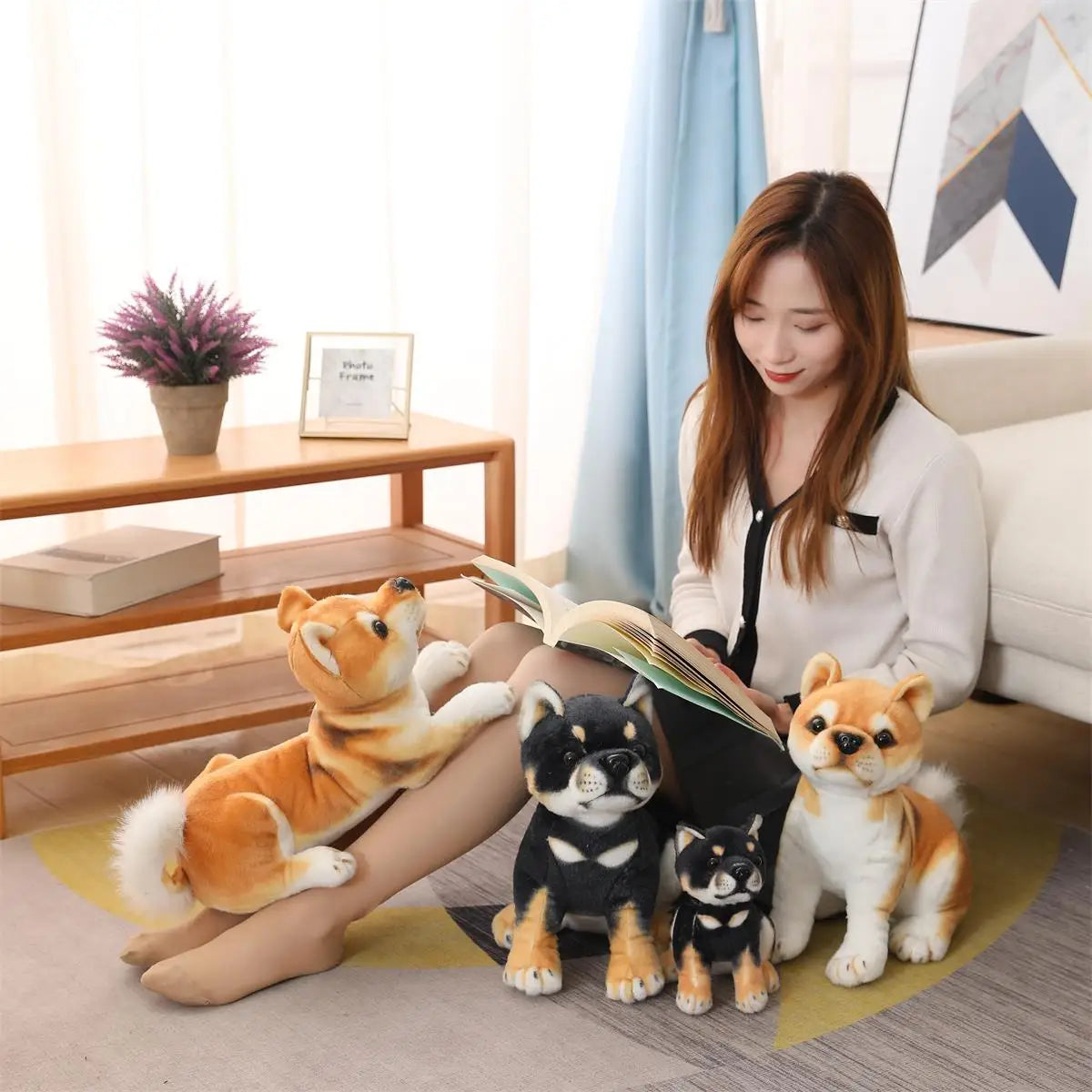 Dog (Lifelike  Shiba Inu) Plush Toys 20/35cm - Black/Yellow(4 Styles)