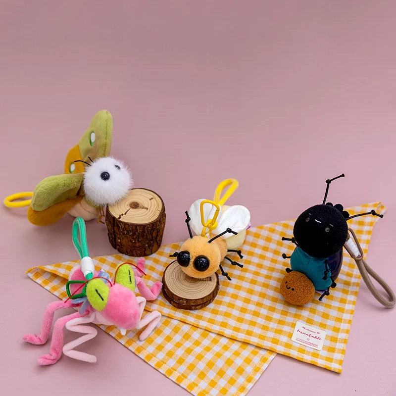 Cute Mini Bug/Insect Plush Keychain - Moth/Ant/Firefly/Mantis/Spider/Dug Beetle/Ladybug/Cockoach/Fly/Mosquito