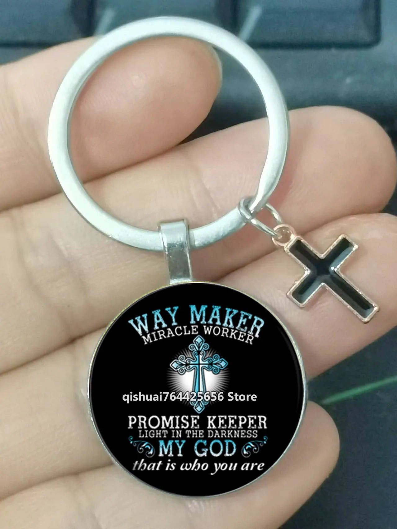 Keychain With The Bible Verse /Religious Message And The Cross  - 22  Styles