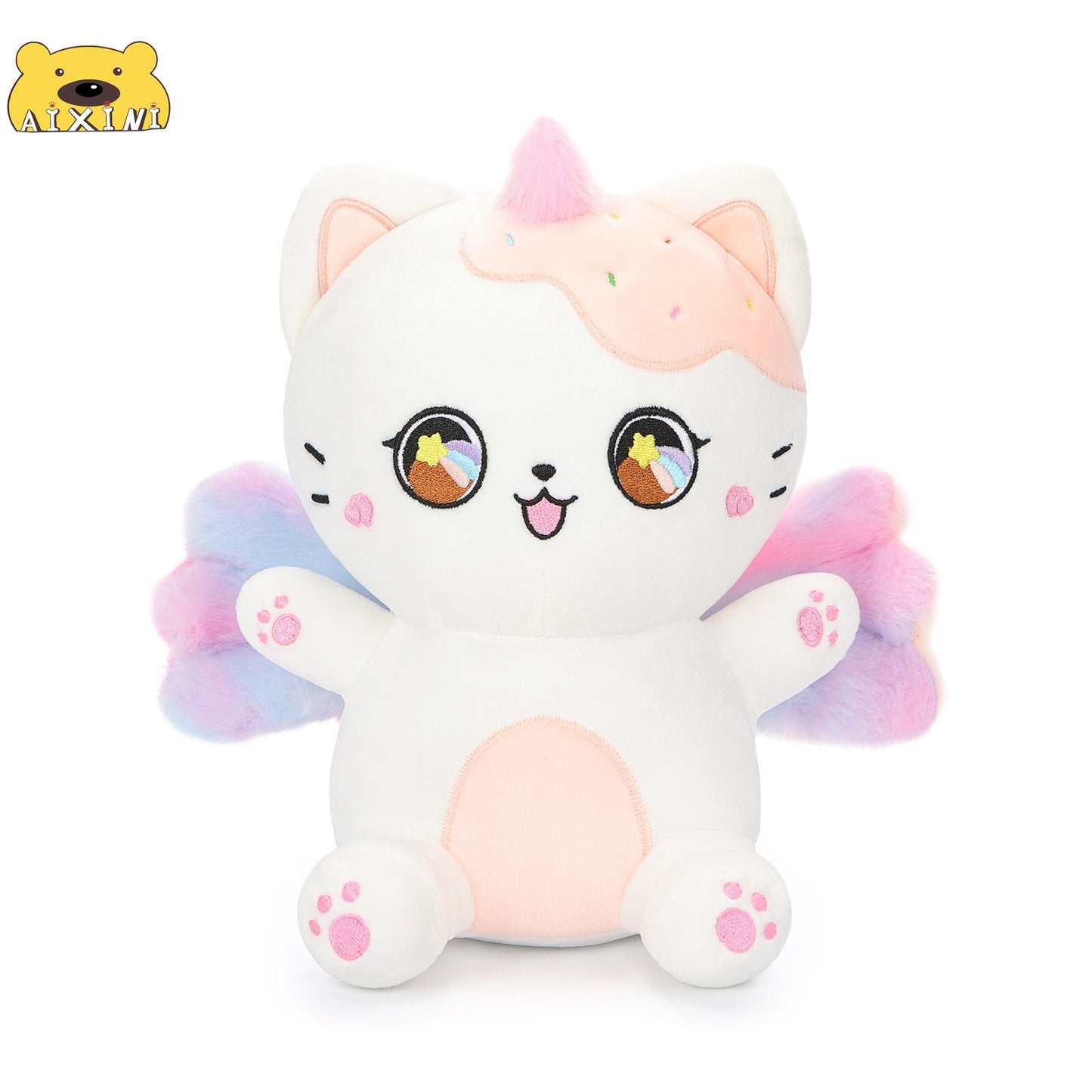 Animal ( Panda/Cat/Axolotl) With Rainbow Wing Plush Toys 25cm - 5 Styles