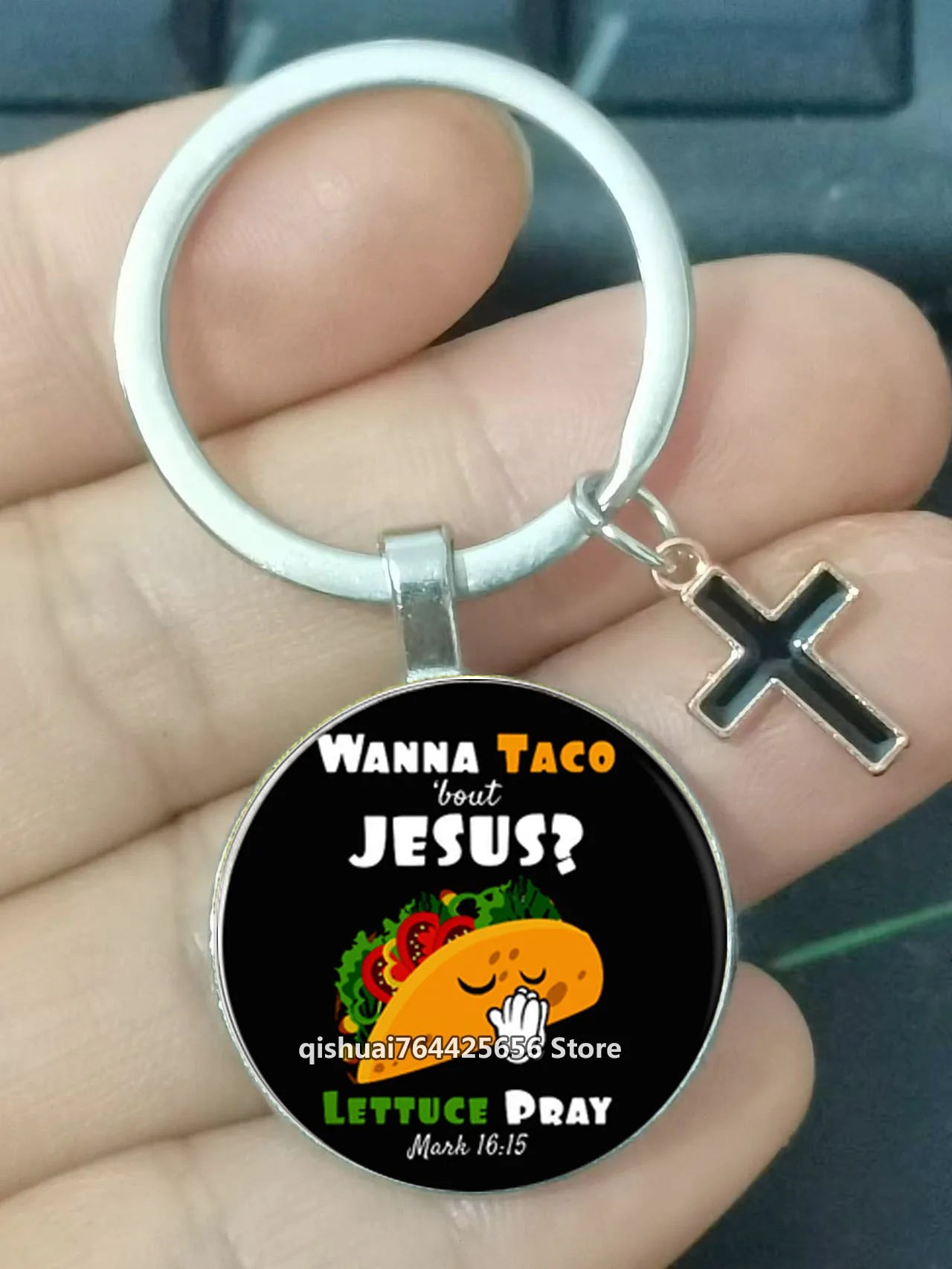 Keychain With The Bible Verse /Religious Message And The Cross  - 22  Styles