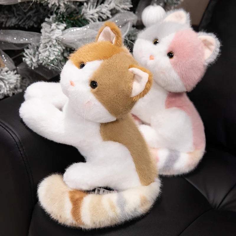 Cute Cat With Long Tail Plush Toys 20/30/40cm - Pink/Brown